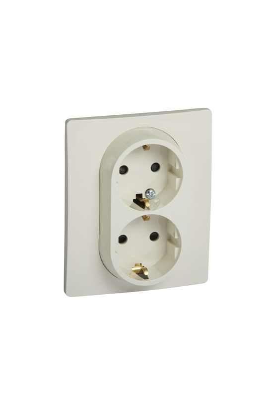 Niloé 162/2 dugalj földelt központi fedlap gyerekzárral bézs IP20 süllyesztett csavaros LEGRAND - 764644