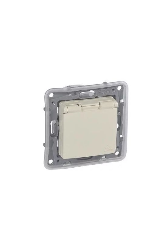 Niloé 162/2 dugalj földelt központi fedlap gyerekzárral bézs IP44 süllyesztett csavaros LEGRAND - 764631