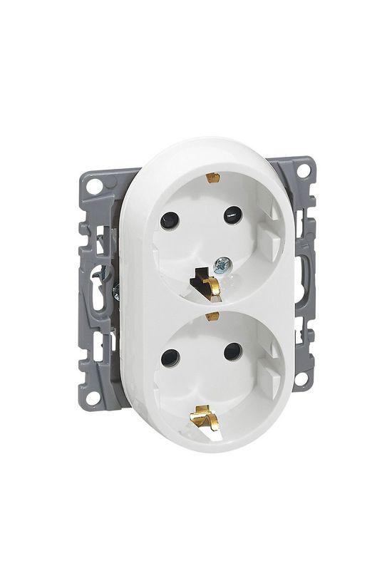 Niloé 162/2 dugalj földelt központi fedlap gyerekzárral fehér IP20 süllyesztett csavaros LEGRAND - 764544