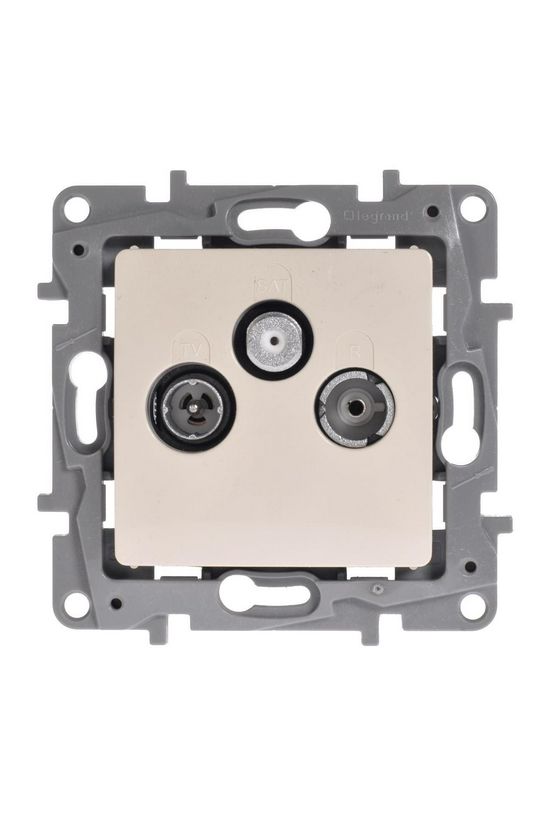 Niloé antenna aljzat TV-R-SAT süllyesztett bézs 3-kimenet átmenő 14dB/860MHz LEGRAND - 764664