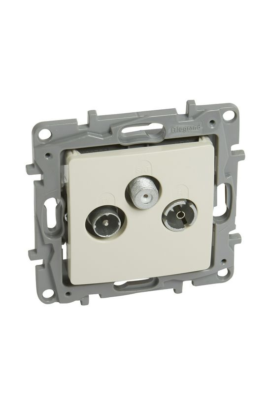 Niloé antenna aljzat TV-R-SAT süllyesztett bézs 3-kimenet végzáró 1.5dB/860MHz LEGRAND - 764663