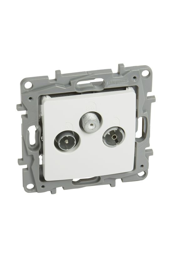 Niloé antenna aljzat TV-R-SAT süllyesztett fehér 3-kimenet végzáró 15dB/860MHz LEGRAND - 764563