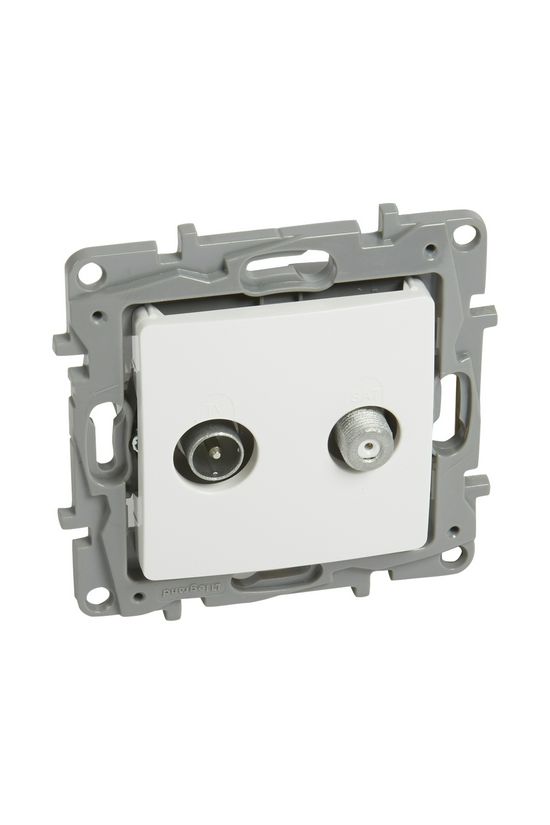 Niloé antenna aljzat TV-SAT csillagpontos süllyesztett fehér 2-kimenet végzáró 1dB/860MHz LEGRAND - 764559