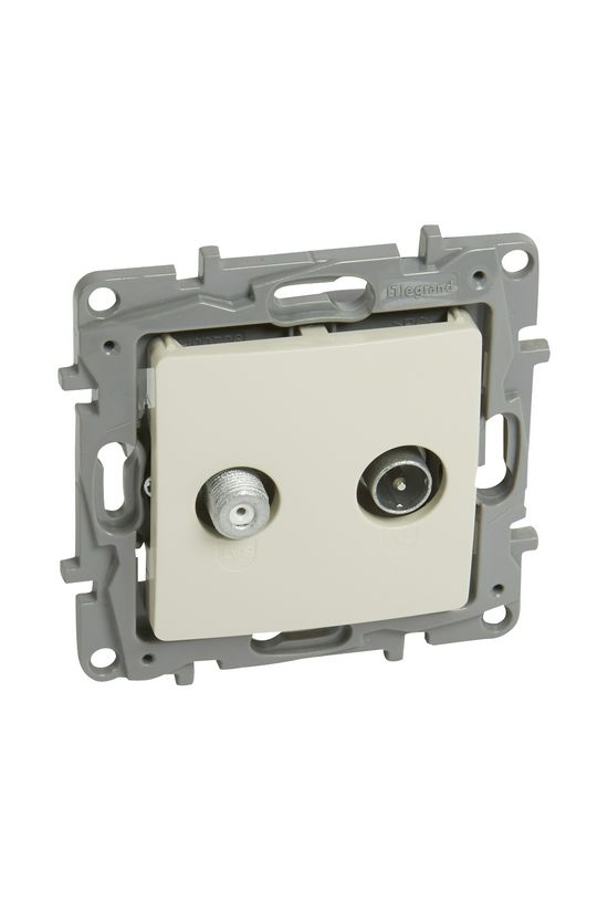 Niloé antenna aljzat TV-SAT süllyesztett bézs 2-kimenet átmenő 14dB/860MHz LEGRAND - 764657