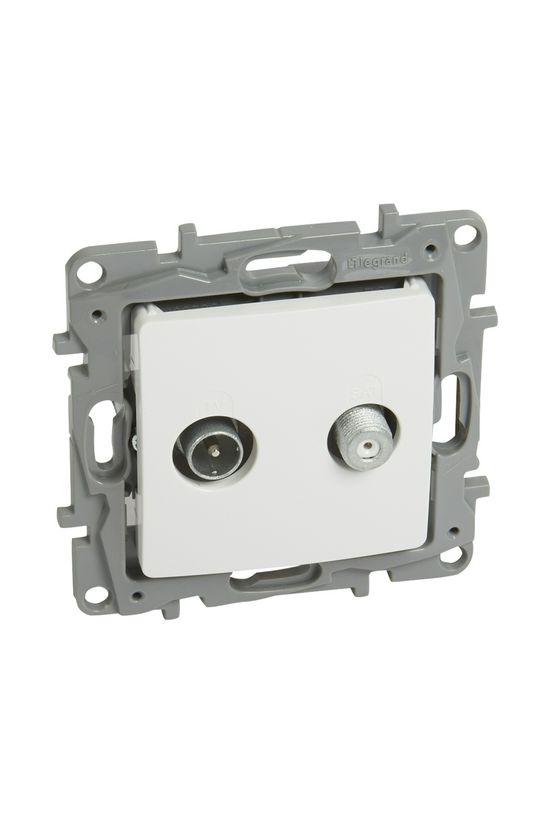Niloé antenna aljzat TV-SAT süllyesztett fehér 2-kimenet végzáró 10dB/860MHz LEGRAND - 764558