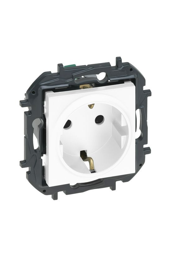 Niloé Step 2P+F csatlakozóaljzat (rugós), biztonsági zsaluval, fehér - 863120B