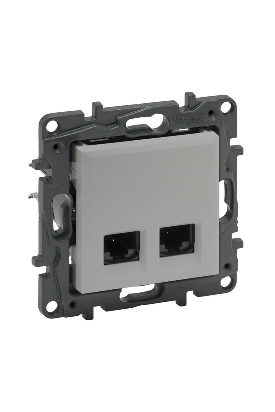 NiloéStep adatcsatlakozó dugalj STP 2xRJ45 8(8) Cat6A(IEC) alumínium LEGRAND - 863370