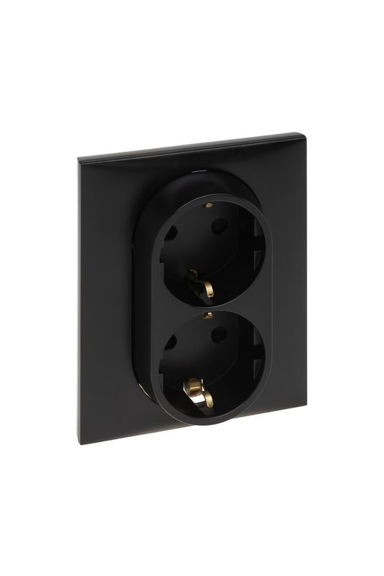 NiloéStep 162/2 dugalj földelt gyerekzárral fekete IP20 süllyesztett csavaros LEGRAND - 863522