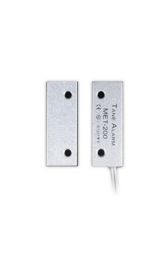 Nyitásérzékelő (reed-relé) 2vez. fémre oldal-kivezetés 38mm k.táv falonkívüli TANE ALARM - MET-200