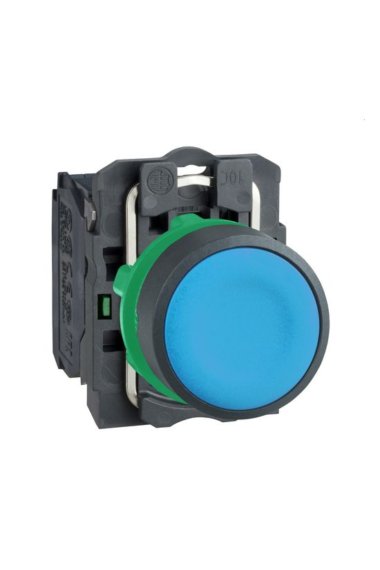 Nyomógomb komplett műa. d22 kék lapos visszaugró 1z csavaros kerek IP66 Harmony XB5 Schneider - XB5AA61