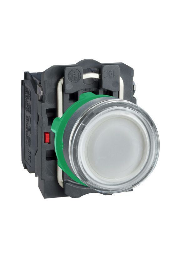 Nyomógomb komplett műa. d22 világító fehér lapos visszaugró 1z 1ny csavaros Harmony XB5 Schneider - XB5AW31M5