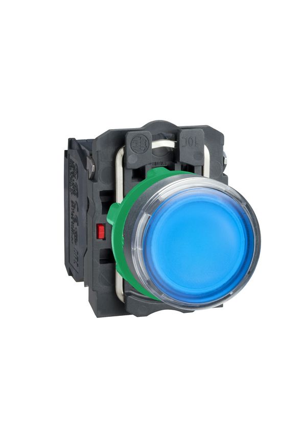 Nyomógomb komplett műa. d22 világító kék lapos visszaugró 1z 1ny csavaros Harmony XB5 Schneider - XB5AW36B5
