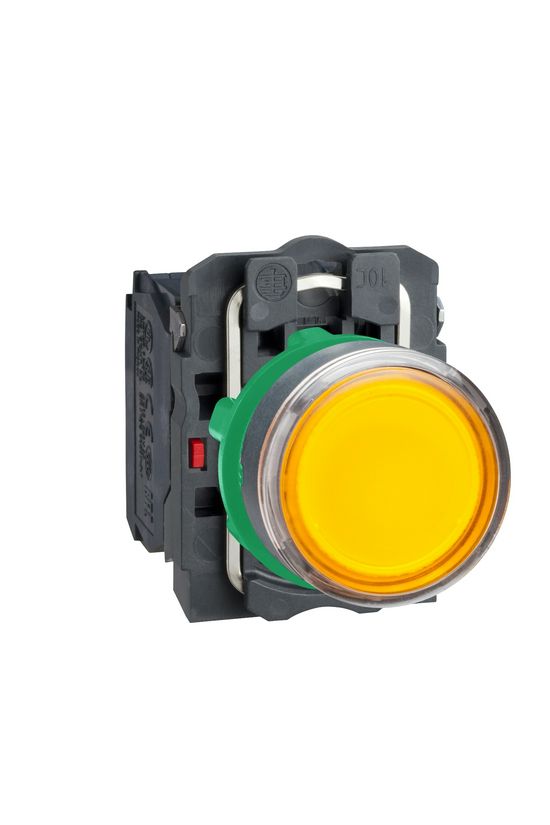 Nyomógomb komplett műa. d22 világító narancs lapos visszaugró 1z 1ny kerek Harmony XB5 Schneider - XB5AW35M5