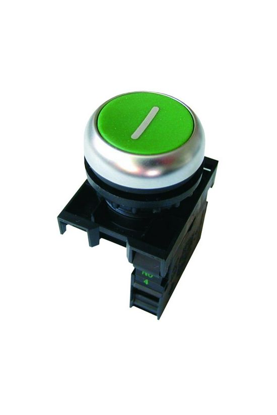 Nyomógomb komplett műa. d22 zöld lapos visszaugró 1z csavaros kerek M22-D-G-X1/K10 EATON - 216512