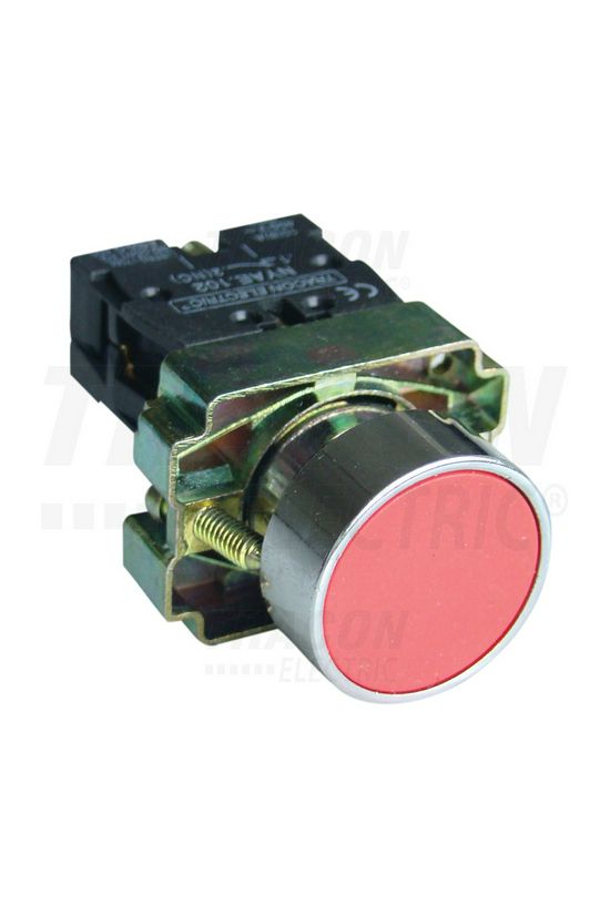 Nyomógomb komplett piros 1-poz. 240V50Hz szürke műanyag IP44 1z TRACON - NYGBA42PT