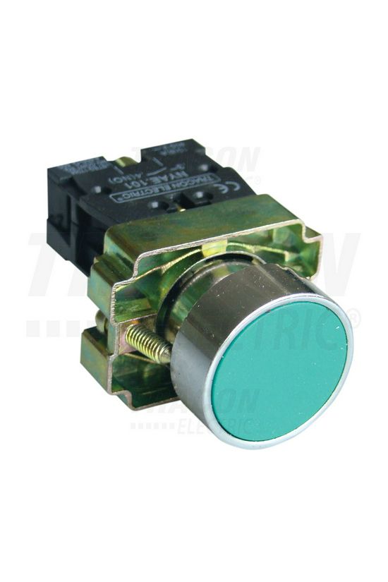 Nyomógomb komplett zöld 1-poz. 240V50Hz szürke műanyag IP44 1z TRACON - NYGBA31ZT