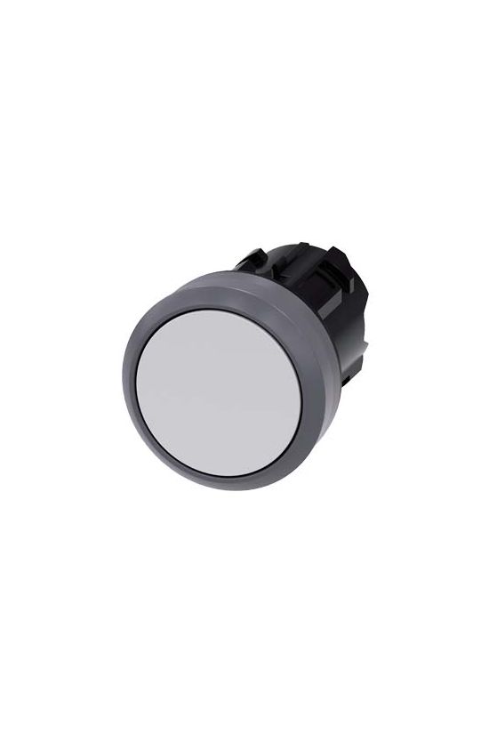 Nyomógombfej műanyag d22 lapos fehér visszaugró kerek SIRIUS ACT SIEMENS - 3SU1030-0AB60-0AA0