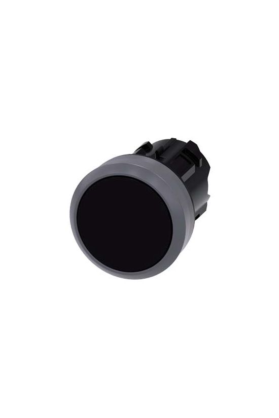 Nyomógombfej műanyag d22 lapos fekete visszaugró kerek SIRIUS ACT SIEMENS - 3SU1030-0AB10-0AA0
