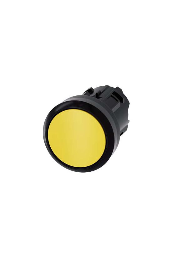 Nyomógombfej műanyag d22 lapos sárga visszaugró kerek SIRIUS ACT SIEMENS - 3SU1000-0AB30-0AA0