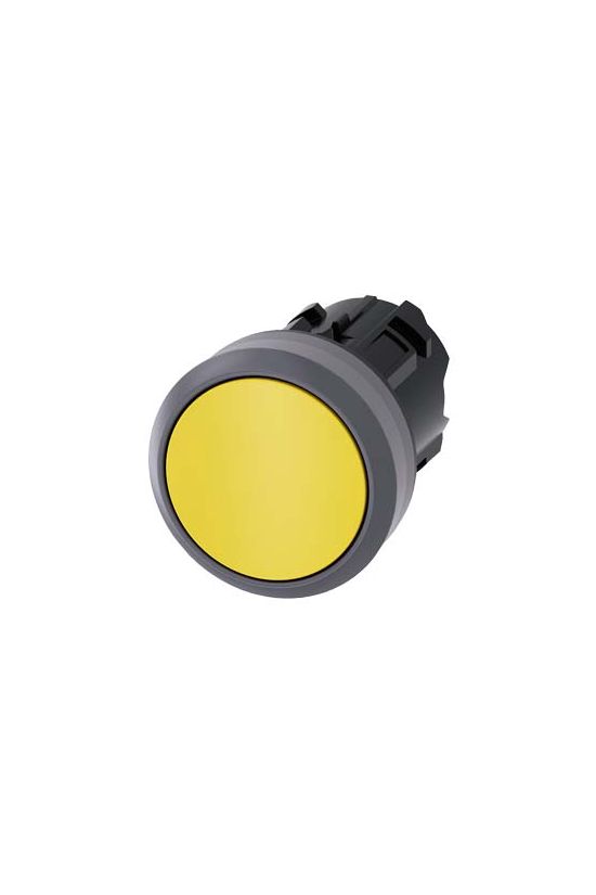 Nyomógombfej műanyag d22 lapos sárga visszaugró kerek SIRIUS ACT SIEMENS - 3SU1030-0AB30-0AA0