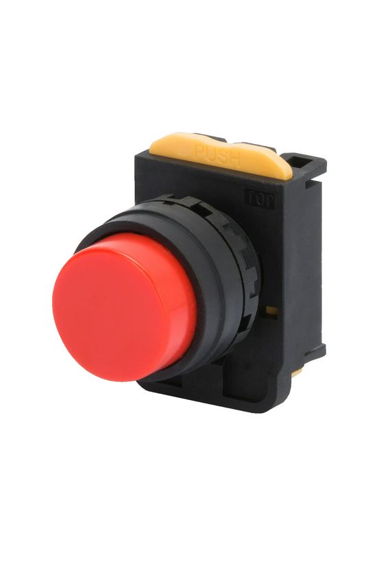 Nyomógombfej műanyag d22 magas piros reteszelt kerek visszaugró 74PS GEWISS - GW74311