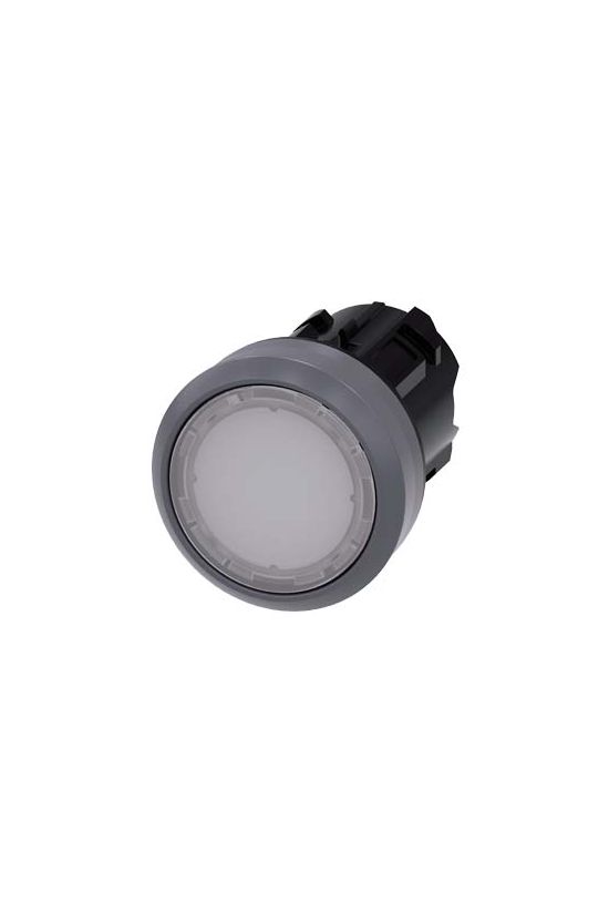 Nyomógombfej műanyag d22 világító lapos fehér visszaugró kerek SIRIUS ACT SIEMENS - 3SU1031-0AB60-0AA0