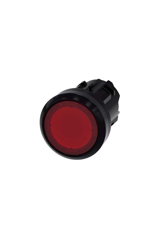 Nyomógombfej műanyag d22 világító lapos piros visszaugró kerek SIRIUS ACT SIEMENS - 3SU1001-0AB20-0AA0