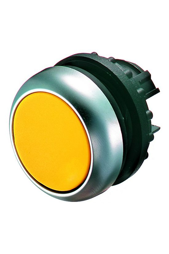 Nyomógombfej műanyag d22 világító lapos sárga kerek visszaugró M22-DL-Y EATON - 216929