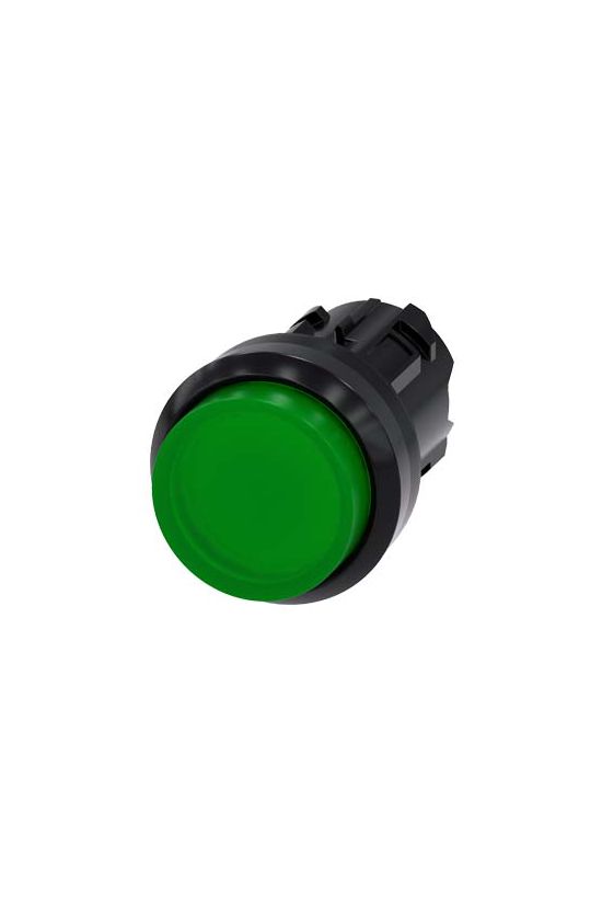 Nyomógombfej műanyag d22 világító magas zöld visszaugró kerek SIRIUS ACT SIEMENS - 3SU1001-0BB40-0AA0