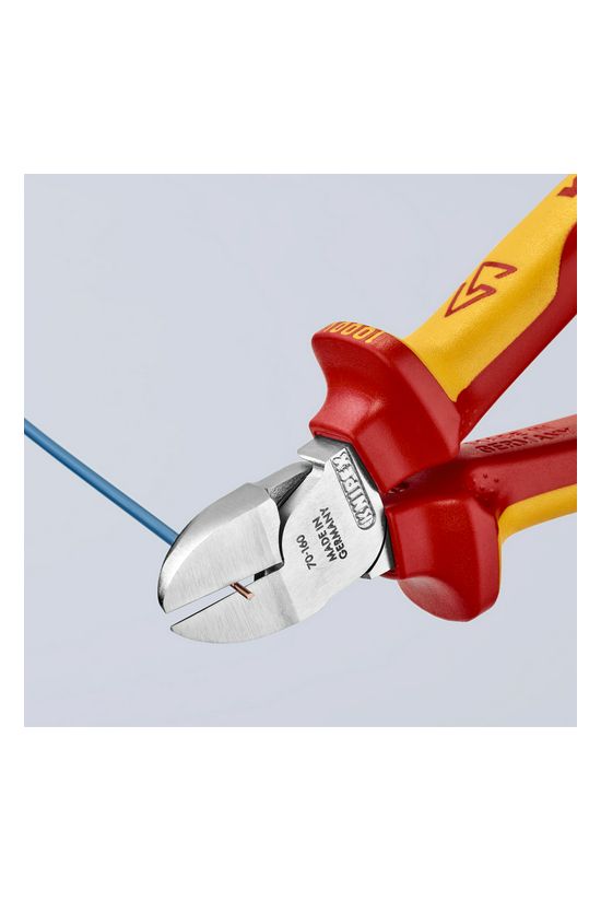 Oldalcsípő fogó 61HRC piros-sárga szigetelés normál 160mm szigetelt 1000V KNIPEX - 7026160