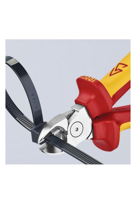 Oldalcsípő fogó 61HRC piros-sárga szigetelés normál 160mm szigetelt 1000V KNIPEX - 7026160