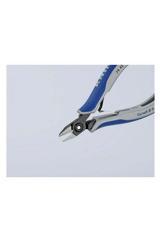 Oldalcsípő fogó precíziós-elektronikai max.d1mm szürke-kék normál 125mm x KNIPEX - 7942125Z