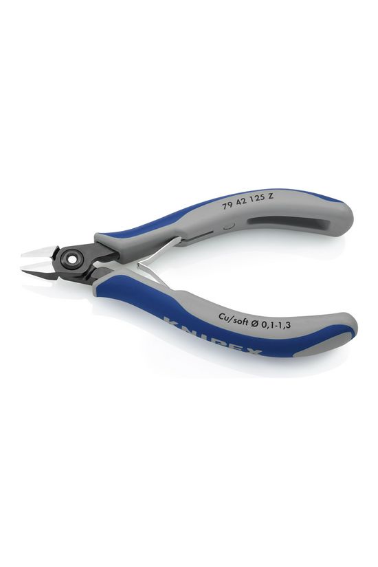 Oldalcsípő fogó precíziós-elektronikai max.d1mm szürke-kék normál 125mm x KNIPEX - 7942125Z