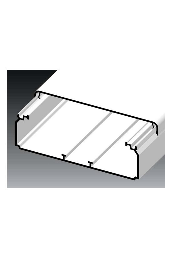 Parapetcsatorna 120mm x 40mm 2000mm kezeletlen műanyag krémfehér fedéllel EKD KOPOS - EKD 120X40_HD