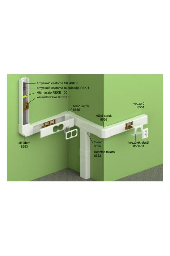 Parapetcsatorna belső sarok 100X60-hoz szimmetrikus 90° fényesfehér műanyag PVC EKE KOPOS - 8555_HB