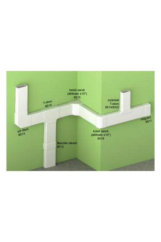 Parapetcsatorna illesztéstakaró 100x40-hez 100mm-sz 40mm-mé műanyag szimmetrikus EKD KOPOS - 8512_HB
