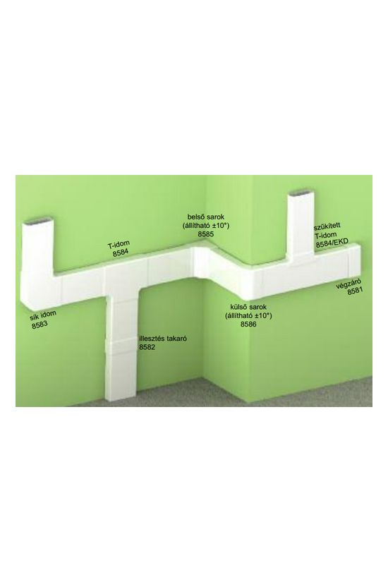 Parapetcsatorna külső sarok 120X60-hoz 90° szimmetrikus fényesfehér műanyag PVC EKD KOPOS - 8586_HB