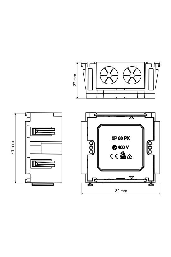 Parapetcsatorna szerelvénydoboz PK110x65-höz KP KOPOS - KP 80 PK_HB