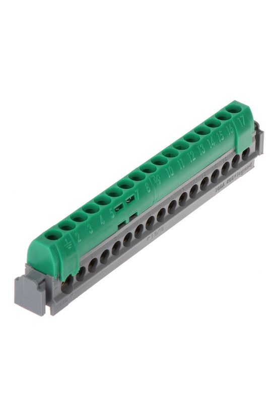 PE-sín 17P csavaros 16csatl./16mm2 1csatl./25mm2 kalapsínre Lexic LEGRAND - 004835