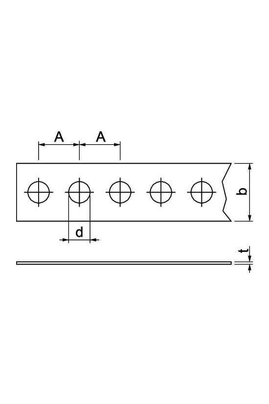 Perforált szerelőszalag egyenes szalaghorganyzott acél 17mm x 0.7mm MZ029 LII17 FS OBO-BETTERMANN - 1475914