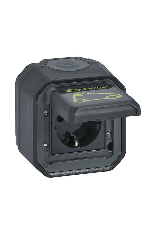 Plexo55 162 dugalj e-autótöltő földelt csapófedéllel antracit IP55 süllyesztett csavaros LEGRAND - 069708L