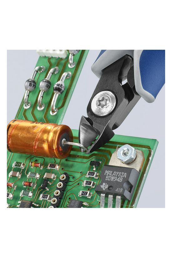 Oldalcsípő fogó 62HRC max.d1/0,8mm nyitórugós szürke-kék normál 120mm x KNIPEX - 7922120