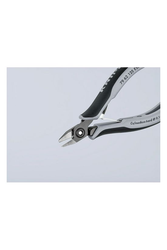 Oldalcsípő fogó precíziós-elektronikai ESD 64HRC max.d0,8mm szürke normál 125mm KNIPEX - 7962125ESD