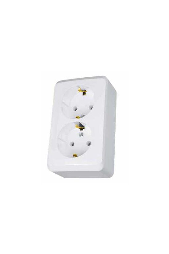 Prima 162/2 dugalj földelt fehér IP20 falonkívüli csavaros Schneider - WDE001048