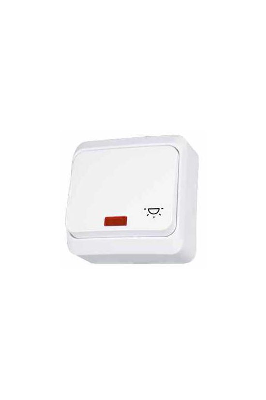 Prima N101 nyomó betét komplett házban 1- nyomógomb 1z fehér lámpa IP20 jelzőfény Schneider - WDE001016