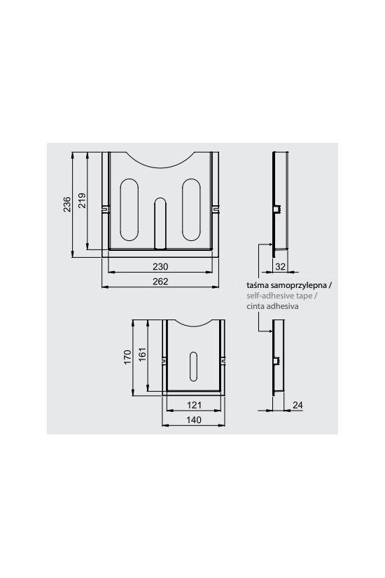 Rajztartó A4 műanyag szürke öntapadós DCE KD A4 Z.U.P. Emiter - 9192624