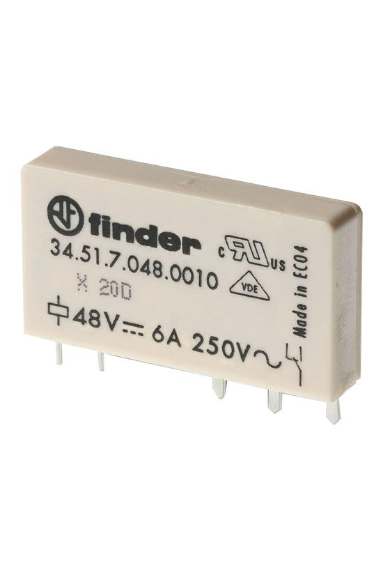 Relé keskeny NYÁK/dugasz 6A 1-v 24VDC monostabil IP20 34.51.7.024.0010 FINDER - 345170240010