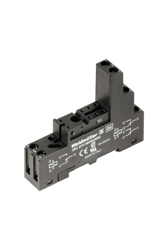 Reléfoglalat csavaros DIN (kalap)sín 35mm 8-tűs SRC 2CO Weidmüller - 8690830000