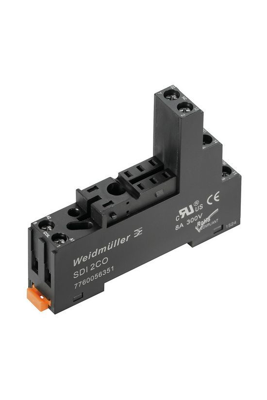 Reléfoglalat DRI-hez csavaros DIN (kalap)sín 35mm 8-tűs SDI 2CO Weidmüller - 7760056351