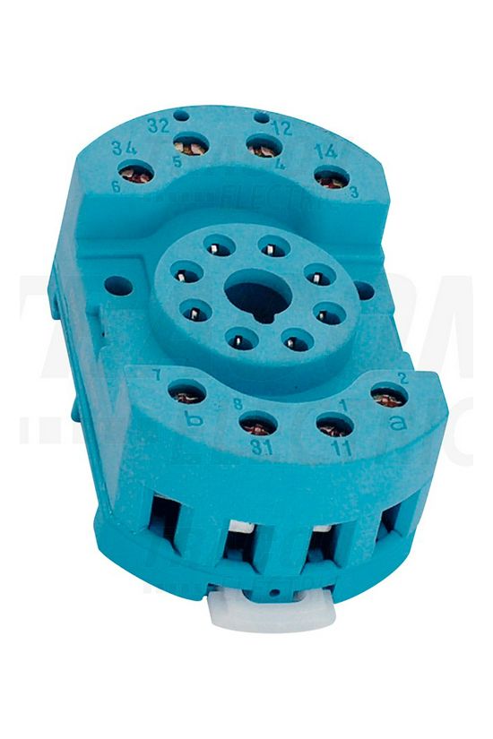 Reléfoglalat RM/RT08-hoz csavaros DIN (kalap)sín 35mm 8-tűs TRACON - RS90.22